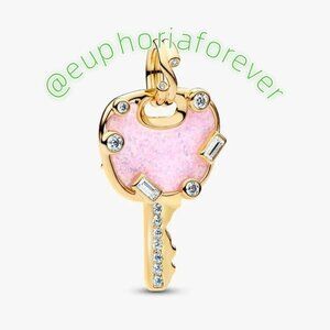 Pandora Opalescent Pink Love Key Large Dangle Charm